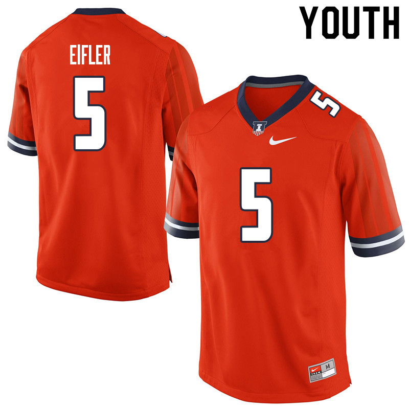 Youth #5 Milo Eifler Illinois Fighting Illini College Football Jerseys Sale-Orange
